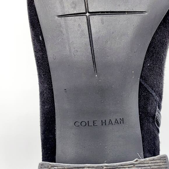 Cole Haan Grand.OS Leah Black Suede Block Heel Ankle Booties Women’s Size 7 - Picture 7 of 13